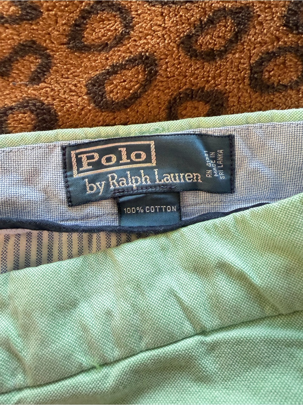 Ralph Lauren Mint Green Flat Front Chino Shorts